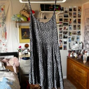 Navy and White Floral Dress